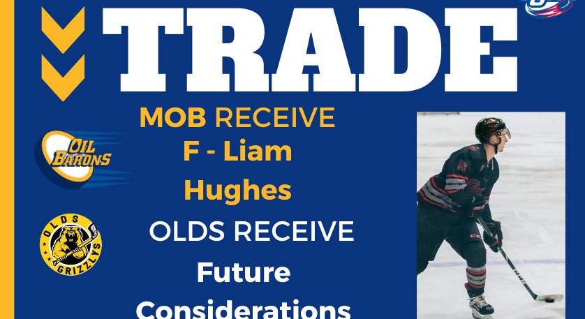 Oil Barons Acquire Liam Hughes from Olds