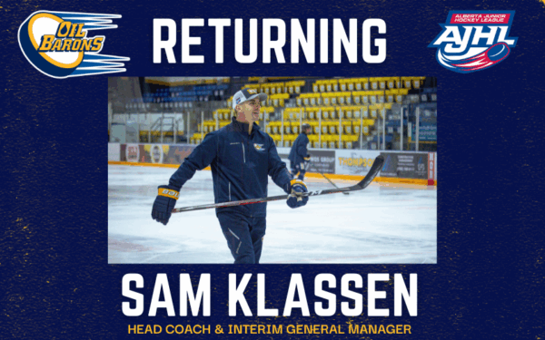 Sam Klassen Returns to Fort McMurray Oil Barons as Head Coach and Interim General Manager