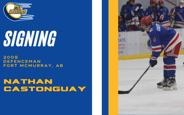 Oil Barons Sign Fort McMurray Product Nathan Castonguay